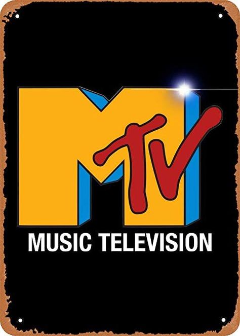 FLmiling Tv and Films MTV Black Starburst Plaque Poster Metal Tin Sign Retro Vintage 8x12 Inch Wall Decor Retro Music Room, Concert Poster Wall, Music Room Wall, Birthday Ceremony, Wall Decor Posters, 80s Metal, Mtv Logo, Music Concert Posters, Rock Band Posters