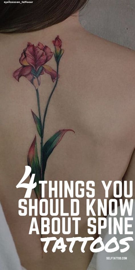 4 Things You Should Know About Spine Tattoos | Body Art - Are you thinking about getting a spine tattoo? They are not the same as back tattoos, as spine tattoos only occupy the length of the backbone. For things to consider before getting inked and a list of inspiring tattoo designs, click here. Self Tattoo | Back Tattoo Women | Tattoo Ideas | Tattoos | Tattoo Ideas for Men | Tattoos for Women | Tattoo Ideas Female | Back Tattoos | Back Tattoo Women Spine | Spine Tattoos Spinal Tattoo Women Ideas, Female Back Tattoos, Middle Of Back Tattoo, Tattoo Down Spine, Flower Spine Tattoo, Tattoo Ideas Female Back, Self Tattoo, Back Tattoo Women Spine, Beautiful Back Tattoos