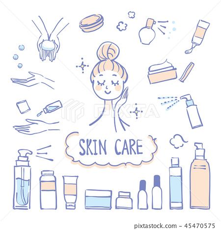 Skin Care Products Women Set - Stock Illustration [45470575] - PIXTA Skin Care Doodle, Skin Illustration, Room Ideas Aesthetic Grunge, Grunge Room Ideas, Zayn Malik Wallpaper, Project Cover Page, Skin Care Business, Photography Websites, Care Logo