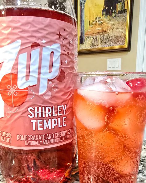 Finally, I found it! 7.UP Shirley Temple. Available at Publix in FL. @jeremiahgood blew my mind when he spit facts saying grenadine was made from pomegranate and not cherry! I have literally gone 40ish years drinking Shirley Temples and always thought it was cherry! 🍒 I passed this along with @themainstreetmouse and @livepodcastshow and was shocked 😲 I wasn't the only one who didn't know it was pomegranate! @7up thanks for making this, it tastes great and reminded me of my childhood. It ta... Shirley Temples, Shirley Temple Drink, Cherry Flavor, Shirley Temple, I Passed, Pomegranate, Things To Think About, Temple, Cherry