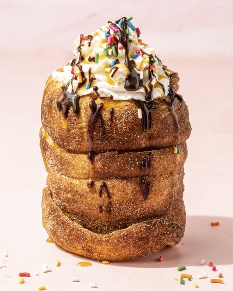 Chimney Cake Recipe (Kürtöskalács) | Kitchn Chimney Cakes, French Apple Cake, Chimney Cake, Ice Cream Sprinkles, Honey Sauce, Watermelon Rind, Baked Bread, Fudge Sauce, Hot Fudge