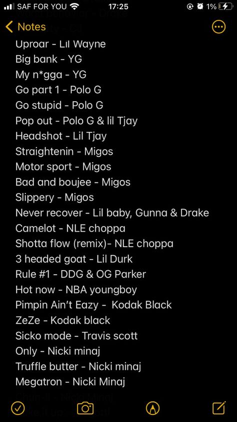 Good Rap Songs, Hype Playlist, Rap Music Playlist, Good Playlists, Black Color Hairstyles, Music Suggestions, Positive Songs, Summer Songs Playlist, Rap Playlist