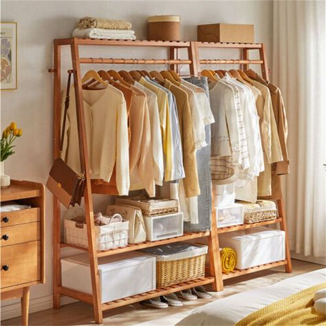 Messy Closet, Bamboo Clothes, Coat Rack With Storage, Laundry Rack, Open Wardrobe, Clothes Stand, Garment Rack, Clothes Rail, Large Clothes