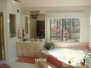 Corner Jetted Tub Remodel, Jet Tub Remodel, Corner Tub Master Bath, Garden Tub Remodel, Corner Garden Tub, Corner Jetted Tub, Tub Bathroom Ideas, Garden Bathtub, Small Master Bath