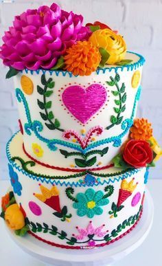 Mexican Style Cake, Mexican Themed Cakes, 18th Party, Lila Party, Mexican Cake, Tasty Cakes, Cakes Decorated, Mexican Birthday Parties, Fiesta Cake