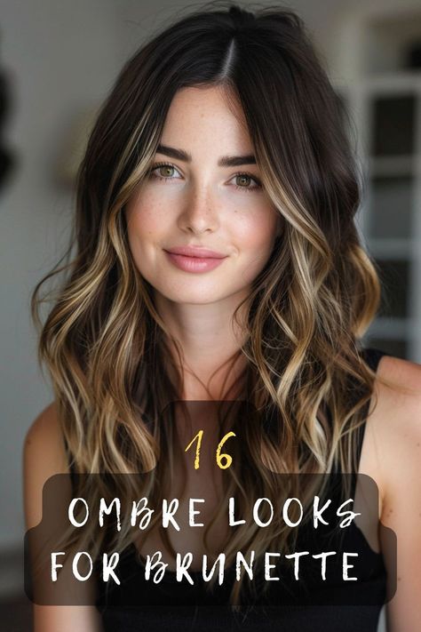 Want a low-maintenance yet stylish hair upgrade? 🍂👩‍🦰 Explore 16 natural-looking ombre styles that enhance your brunette base! Soft transitions, subtle highlights, and lived-in looks await. Ready for a fresh, sun-kissed vibe? Click for effortless ombre inspiration! 🌞🍯 #NaturalOmbre #SunKissedBrunette #LowMaintenanceHair #EffortlessStyle #BrunetteGlow Dark To Light Brown Hair Ombre, Biolage For Brunettes, Ombre For Light Brown Hair, Low Maintenance Highlights For Brunettes, Low Maintenance Hair Highlights, Long Dark Ombre Hair, Dark Hair With Ombre Highlights, Brunette Ombre Hair Long, Grown Out Brunette Balayage