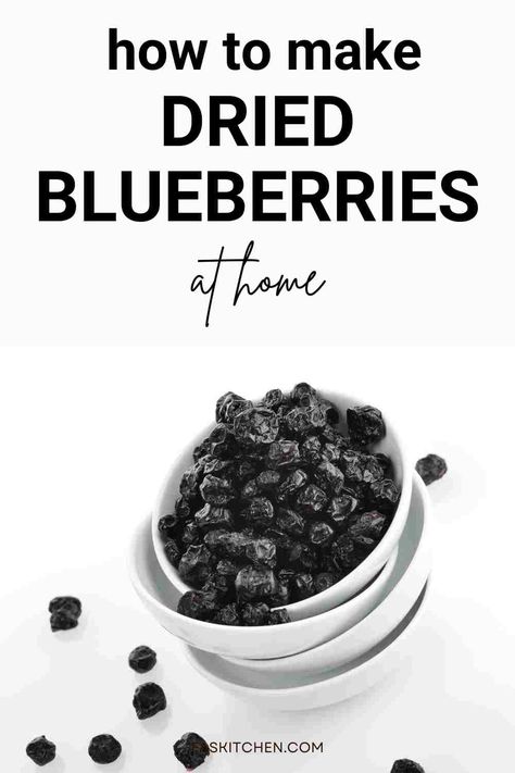 A Pinterest pin featuring a guide to dried blueberries. The pin includes vibrant images of dried blueberries with text that reads 'Dried Blueberries 101: Nutrition, Benefits, How To Use, Buy, Store.' Learn about the health benefits and creative uses of dried blueberries. #DriedBlueberries #HealthyEating #Superfood How To Dry Blueberries In The Oven, Dehydrating Blueberries, Dehydrated Blueberries, Blueberry Jam Recipe, Food Dehydration, Dehydrating Food, Yogurt Toppings, Homemade Trail Mix, Healthy Dog Treats Homemade