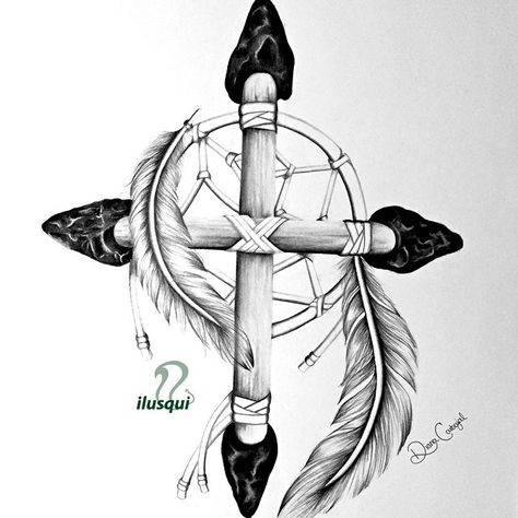 Dream Catcher "Choctaw Nation".. Improved design and future tattoo Drawing by ilusqui - artist Diana Carbajal Choctaw Symbols, Native American Tattoos Cherokee, Tattoo Indien, Cherokee Tattoos, Choctaw Indian, Indian Tattoo Design, Choctaw Nation, Inca Tattoo, Native American Feathers