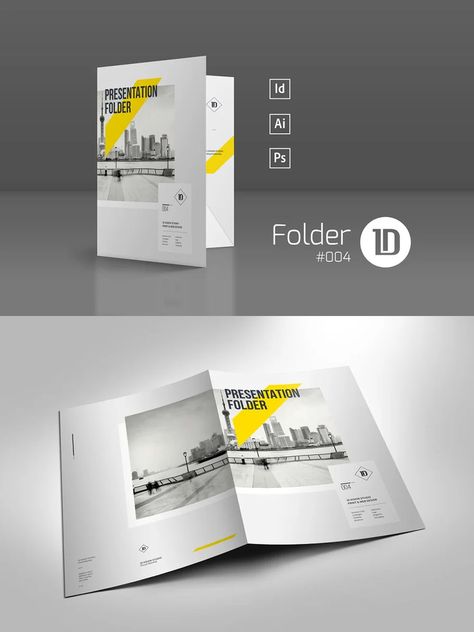 Presentation Folder Design Inspiration, Pocket Folder Design Inspiration, Folder Design Inspiration, Pocket Folder Template, Pocket Folder Design, Folder Cover Design, Presentation Folder Design, Business Card Design Minimal, Folder Cover