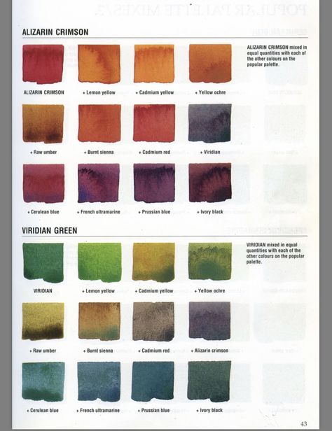 Watercolour Colour Palette, Watercolor Color Mixing, Watercolour Mixing, Watercolour Swatches, Watercolor Pallet, Mixing Colours, Color Mixing Guide, Mixing Paint Colors, Color Mixing Chart