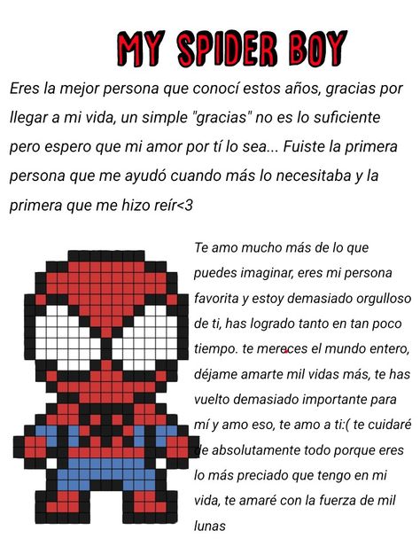 Spiderman Card For Boyfriend, Spider Man Love Letter, Spiderman Amor, Spiderman Pixel Art, Paragraphs For Him, Easy Love Drawings, Bf Gifts, Creative Gifts For Boyfriend