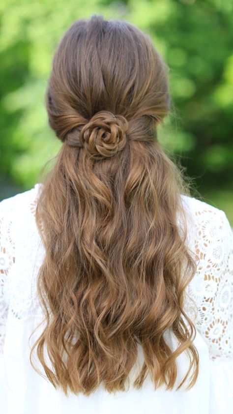 Rosette Hairstyle, Farewell Hairstyles, Rose Hairstyle, Rose Crown, Cute Simple Hairstyles, Easy Summer Hairstyles, Natural Hair Styles Easy, Girl Haircuts