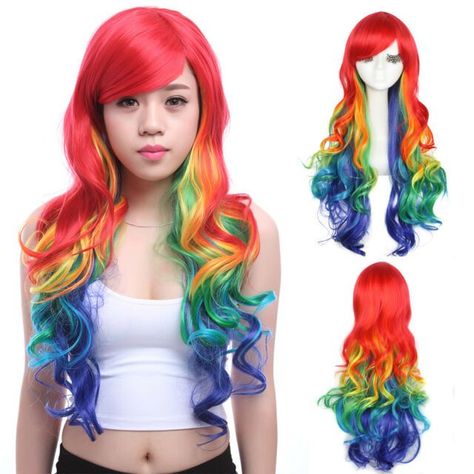 Wigs Party, Synthetic Curly Hair, Big Afro, Rainbow Wig, Super Fly, Wig Party, Women Cosplay, Cheap Wigs, Clip In Ponytail