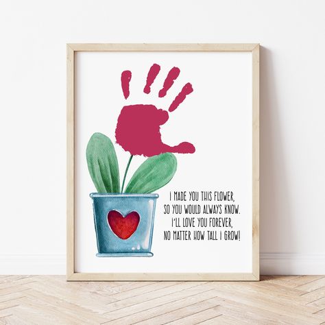 Summer Crafts for Infants Handprint Painting, Hand Print Flowers, Grandparents Day Cards, Grandparents Day Crafts, Handprint Gifts, Watercolor Flower Prints, Flower Pot Crafts, Handprint Craft, Footprint Art