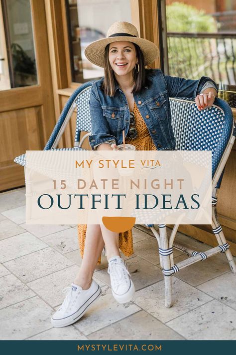 Date Night Dress Over 50, Date Ootd Casual, Dress For Date Casual, Cute Casual First Date Outfits, What To Wear On A Casual Date, 1st Date Outfit Casual Summer, Cute Spring Date Outfits, Movie Outfit Ideas Casual Summer, Spring Dinner Outfits Classy Night