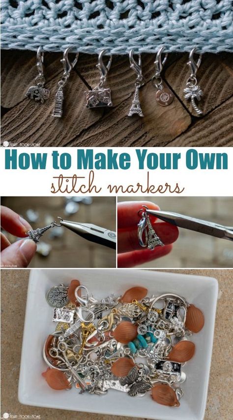 Are you in need of a new set of stitch markers? Why not make your own? Grab your pliers for this fun and easy stitch marker tutorial! Diy Stitch Markers, Stitch Markers Diy, Marker Tutorial, Crochet Markers, Crochet Stitch Markers, Tutorial Knitting, Diy Marker, Frat Coolers, Crochet Tools