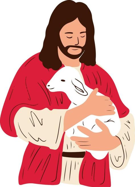 Good Shepherd Jesus, Shepherd Illustration, Jesus The Good Shepherd, Good Shepherd, The Good Shepherd, Jesus Christ, Vector Art, Sheep, The Good