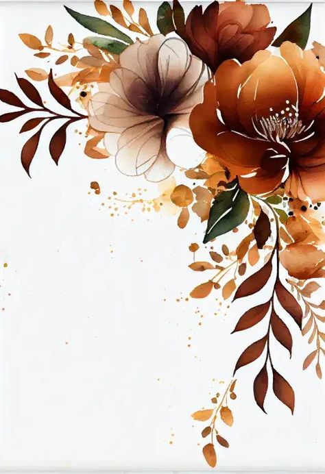 Brown Flower Background, Flower Border Design, Image Flower, Botanical Floral Prints, Flower Background Images, Phone Wallpaper Boho, Botanical Flower Art, Floral Cards Design, Brown Flower