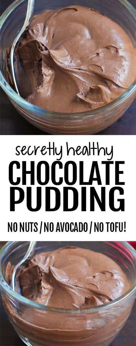 A classic, creamy, rich and chocolatey healthy chocolate pudding recipe, no tofu or avocado, and it can be vegan and gluten free for a health smart dessert #chocolate #health #healthy #vegan #glutenfree #dessertrecipes Healthy Chocolate Pudding Recipe, Healthy Chocolate Pudding, Chocolate Pudding Recipes, Avocado Chocolate, Dessert Aux Fruits, Makanan Diet, Crock Pot Recipes, Deilig Mat, Köstliche Desserts