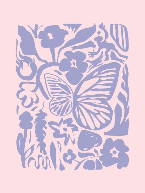 Matisse art background vector. Abstract natural hand drawn pattern design with flowers, leaves, butterfly. Simple contemporary style illustrated Design for fabric, print, cover, banner, wallpaper., wallpaper, #SPONSORED, #flowers, #art, #Ad Butterfly Illustration Simple, Matisse Flowers, Butterfly Simple, Banner Wallpaper, 60s Print, Blue And White Art, Cartoon Butterfly, Abstract Pattern Design, Butterfly Illustration