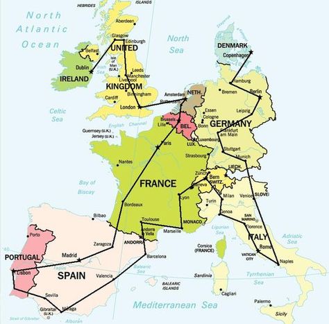 Backpack Through Europe, Train Map, European Trip, Europe Train, Europe Trip Itinerary, Europe Itineraries, Au Pair, Travel Route, Backpacking Europe