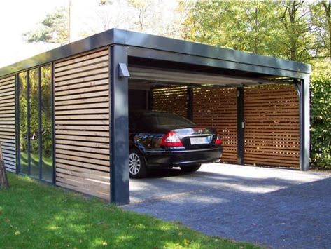 Garage Doors Uk, Wooden Carports, Pergola Cost, Modern Carport, Portable Carport, Casa Garage, Steel Carports, Pergola Carport, Double Carport