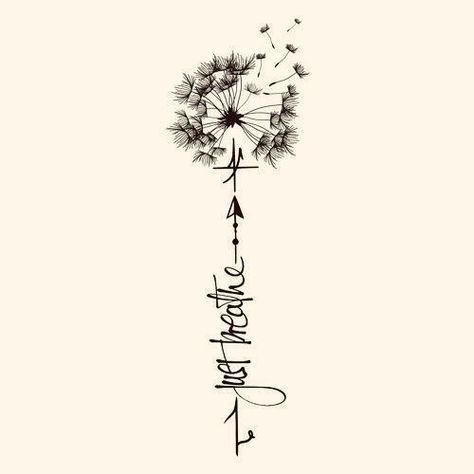 185 Best Dandelion Tattoos Designs for Men and Women (2022) - TattoosBoyGirl Just Breathe Dandelion Tattoos For Women, Until My Last Breath Tattoo, Calerbone Tattoos For Women, I Am Because You Were Tattoo, Breathe Tattoos, Dandelion Tattoos, Tatoo Dog, Dandelion Tattoo Design, Tato Henna