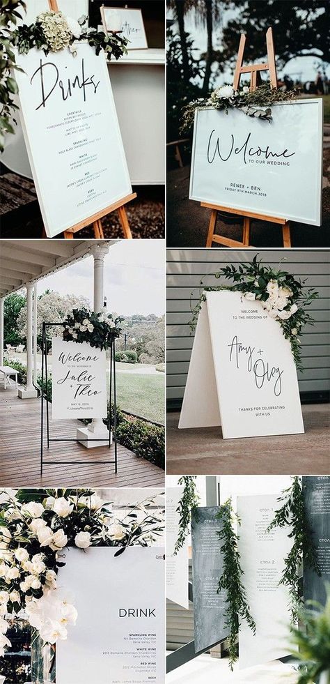 Greenery And Black Wedding, Green Black And White Wedding, Black Wedding Signs, Wedding Ideas For Fall, Black And White Wedding Ideas, Sage Green Wedding Theme, Sage Wedding Colors, White Wedding Ideas, Wedding Wallpaper