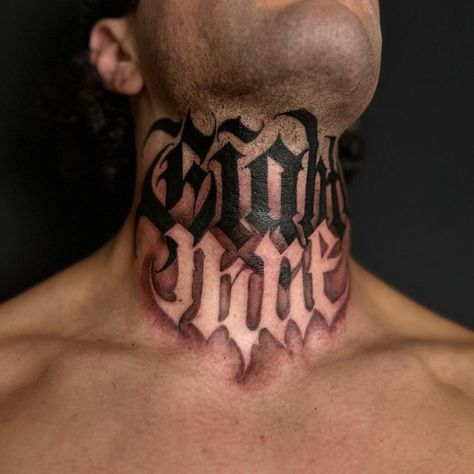 20 Astoundingly Bold Neck And Throat Tattoos For Men Egyptian Throat Tattoo, Viking Neck Tattoo For Guys, Mens Throat Tattoo, Full Throat Tattoo Men, Neck And Throat Tattoos, Neck Tattoo Men Ideas, Throat Tattoos For Men, Throat Tattoo Men, Neck And Throat Tattoos Men