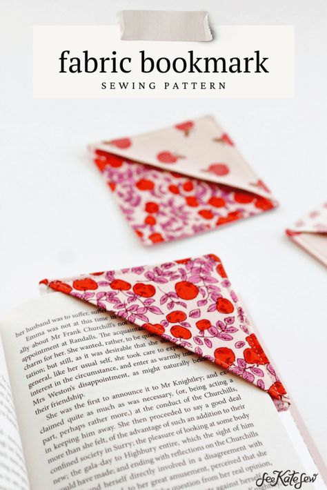 Corner Bookmark Pattern, Bookmark Sewing Pattern, Sewing Bookmarks, Bookmark Sewing, Bookmark Tutorial, Winter Sewing Projects, Corner Bookmark, Sewing School, Corner Bookmarks