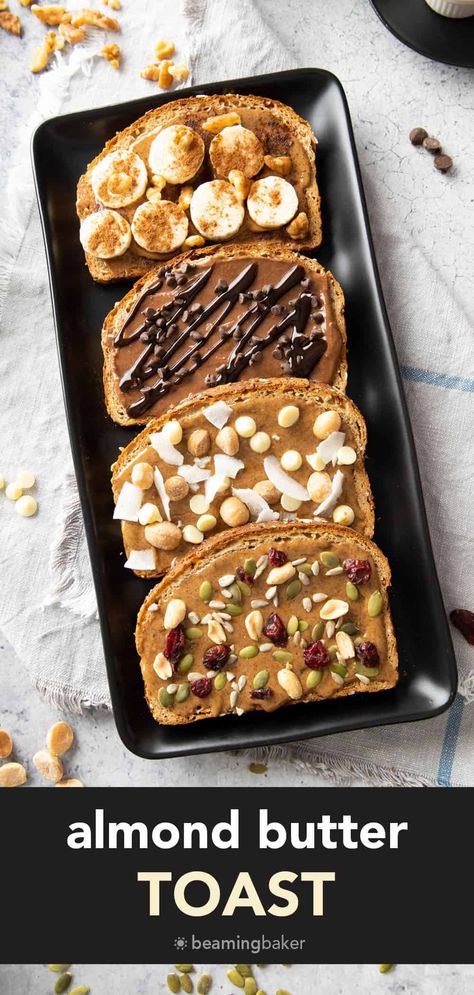 Campfire Breakfast Ideas, Almond Butter Toast, Almond Butter Banana Bread, Almond Butter Snacks, Campfire Breakfast, Homemade Almond Butter, Peanut Butter Toast, Almond Butter Recipes, Butter Toast