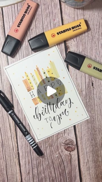 Melli Stelzl on Instagram: "Happy Birthday Card  Solche Karten kann man doch immer brauchen. Hab meistens welche aus Vorrat 😍 Material : @stabilodeutschland  . #handletteringlove #letteringpractice #handletteringtype #handletteringnewbie #brushpens #birthdaycard #letteringlove #handletteringart #moderncalligraphy #handletteringpractice #handletteringdaily #letteringdaily #brushpen #letteringart #lettern #brushlettering #letteringart #diy #geburtstagskarte #handwritten #handletteringchallenge #card  #handlettered #letter #lettering #letteringcommunity #letteringchallenge #handwriting" Handlettering Happy Birthday, Homemade Birthday Cards, Lettering Art, Hand Lettering Art, Stabilo Boss, Instagram Happy Birthday, Happy Birthday Card, Handmade Birthday Cards, Letter Art