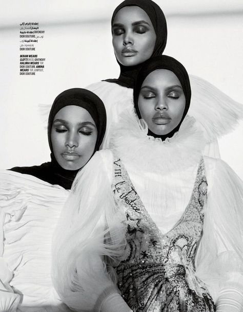 Halima Aden, Black Supermodels, Txema Yeste, Vogue Arabia, Art Photography Portrait, Cover Model, Fashion Photography Editorial, Muslim Girls, Model Life