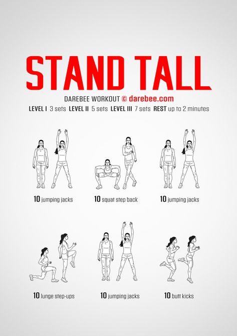 Stand Tall Workout Grow Taller Workout, Height Workout At Home, Stand Up Workout, Tall Workout Grow Taller, Exercise For Tall Height, Standing Workouts At Home, Beginner Dumbell Workout, Taller Workout, Height Workout