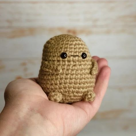 Adorable Dolls to Crochet for Doll Lovers | Pete The Potato Crochet, Pete The Potato, Potato Crochet Pattern, Potato Amigurumi, Crochet Potato, Potato Crochet, Positive Potato, Crochet Hook Set, Kawaii Crochet