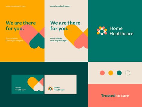 Home Healthcare - Identity system by Ahmed creatives on Dribbble Medical Identity, Dentist Branding, Healthcare Branding, Hospital Logo, Medical App, Logo Design Health, Healthcare Logo, Learning Logo, Identity System