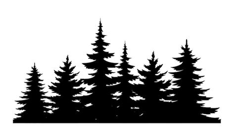 Trees Clipart, Pine Tree Silhouette, Trees Beautiful, Sublimation Ideas Projects Inspiration, Tree Clipart, Sublimation Ideas, Classy Tattoos, Tree Line, Evergreen Trees