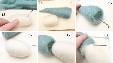 Easy DIY Christmas gnome, elf on a shelf tutorial. Easy needle felting projects. DIY Christmas crafts for the whole family. Needle Felt Gnome Tutorial How To Make, Needle Felted Gonks, Needle Felting Gnomes Tutorial, Needle Felted Christmas Gnomes, Xmas Needle Felting Ideas, Needle Felt Tutorials, Needle Felting Christmas Ideas, Needle Felt Gnome, Easy Needle Felting Ideas