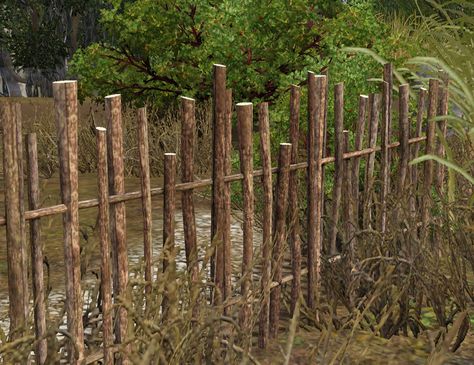 Stick Fences, Pet Fence Ideas, Large Yard Landscaping Ideas, Twig Fence, Cerca Natural, Large Yard Landscaping, Recycling Furniture, Rustic Garden Fence, Garden Gates And Fencing