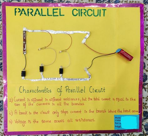 Easy school projects at home for circuit parallel with connection description Tlm Science, Parallel Circuit, Paper Circuit, Paper Circuits, School Project, School Projects, Circuit, Projects To Try, At Home