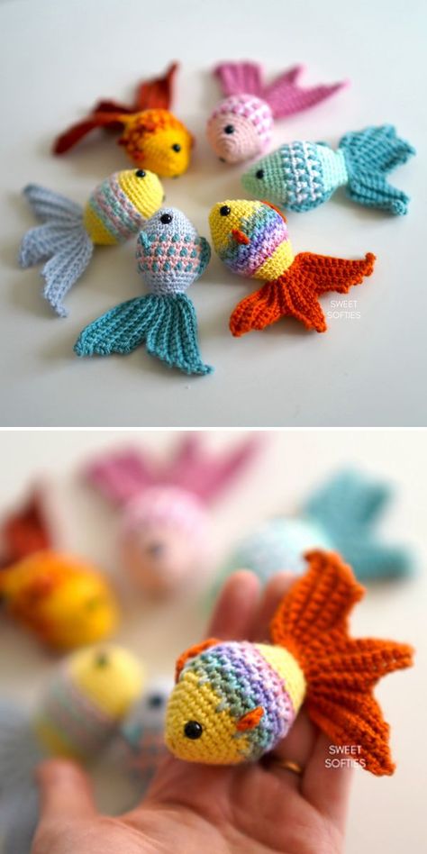 Cute Fish Amigurumi Free Crochet Patterns Crocheted Fish, Crochet Fish Patterns, Crochet Fish, Crochet Keychain Pattern, Pola Amigurumi, Crochet Animals Free Patterns, Crochet Amigurumi Free Patterns, Crochet Amigurumi Free, Fish Patterns