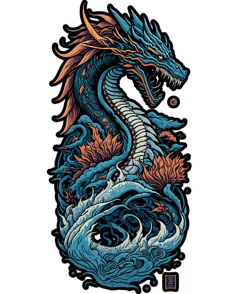 Sea Dragon Tattoo, Stickers Rosas, Ocean Dragon, Mind Map Art, 480x800 Wallpaper, Dragon Designs, Intricate Artwork, Dragon Graphic, Majestic Creatures