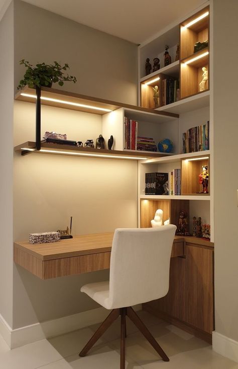 Home Study Rooms, Home Office Furniture Design, Study Room Design, Interior Design Your Home, Small Home Offices, تصميم للمنزل العصري, Home Library Design, Study Room Decor, Small Room Design