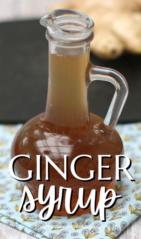 Simple Syrup Recipe Drinks, Ginger Syrup Recipe, Ginger Simple Syrup, Homemade Ginger Ale, Homemade Soda, Homemade Pantry, Simple Syrup Recipes, Ginger Syrup, Homemade Syrup