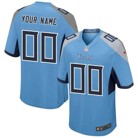 All Players Tennessee Titans 2021/22 Custom Jersey - Blue Details Machine wash at 30 Wash inside out separately or with like colours Do not Tumble Dry Do not Dry Clean Do not iron on print 100%25 Polyester Proudly show your colours. Worn by your heroes on gameday, this authentic jersey is a must-have for fans on gameday and beyond. Titans Jersey, Nfl Titans, Tennessee Titans Logo, Color Rush, Salute To Service, Game Jersey, Sports Uniforms, Tennessee Titans, Custom Jerseys