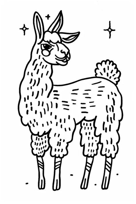 Tattoo idea: Llama tiny tattoo ilustration A simple line drawing of 1 Llama Tattoo, Traditional Sailor Tattoos, Symmetrical Tattoo, Male Horse, Simple Line Drawing, Sailor Tattoo, New Tattoo Designs, Sugar Skull Tattoos, Traditional Japanese Tattoos