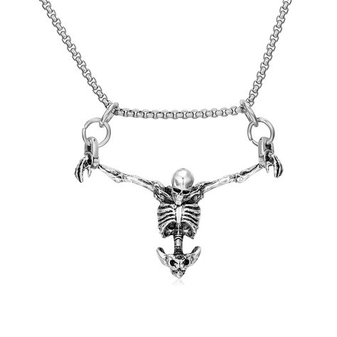 PRICES MAY VARY. Elegant Gothic Design: Our silver skull necklace features an intricately crafted pendant that embodies the dark elegance of gothic fashion, perfect for those who seek to express their unique style with a touch of mystery. Stainless Steel Durability: Made from premium stainless steel, this necklace is built to last, offering resistance to rust, corrosion, and tarnish, ensuring it will maintain its shine and strength over time. Hypoallergenic Silver Finish: The necklace boasts a h 80s Goth Jewelry, Unique Mens Necklace, Cool Necklace, Cool Jewelry, Punk Skull, Dark Elegance, Gothic Design, Bone Necklace, Elegant Gothic