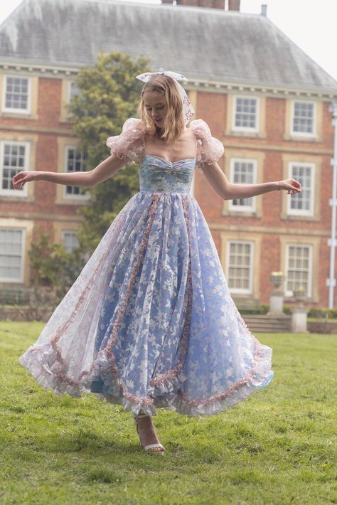 Dresses – Fairy Tong Puff Sleeve Formal Dress, Periwinkle Dress Formal, Rose Princess Dress, Magical Gown, Cinderella Fashion, Ethereal Fashion, Princess Inspired Outfits, Princess Look, Petal Dress