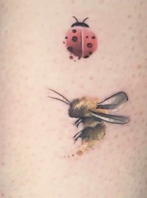 Tattoo Bee, Ladybug Tattoo, Bumble Bee Tattoo, Semi Colon, Lady Bug Tattoo, Native Tattoos, Health Tattoo, Bug Tattoo, Insect Tattoo