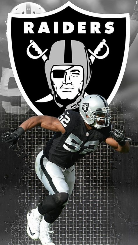 Mack Sack Oakland Raiders Wallpapers, Oakland Raiders Images, Mack Attack, Nfl Art, Raiders Players, Raiders Nation, Raiders Wallpaper, Oakland Raiders Logo, Raiders Stuff